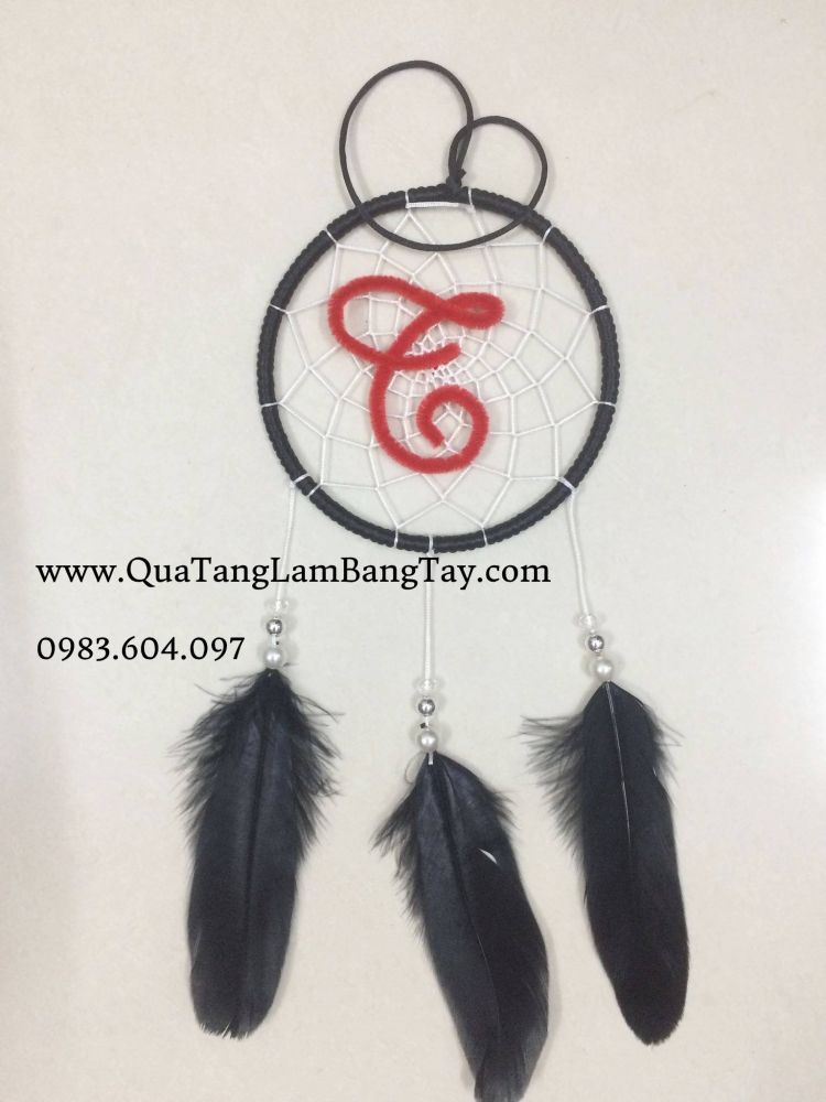 dreamcatcher trắng đen khắc tên